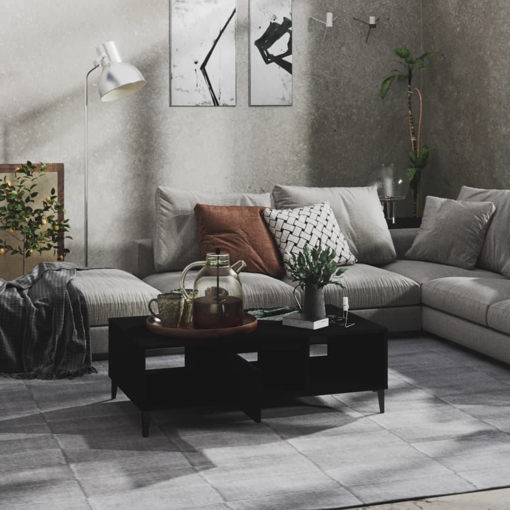 Tavolino da Salotto Nero 103,5x60x35 cm in Legno Multistrato | homemem39