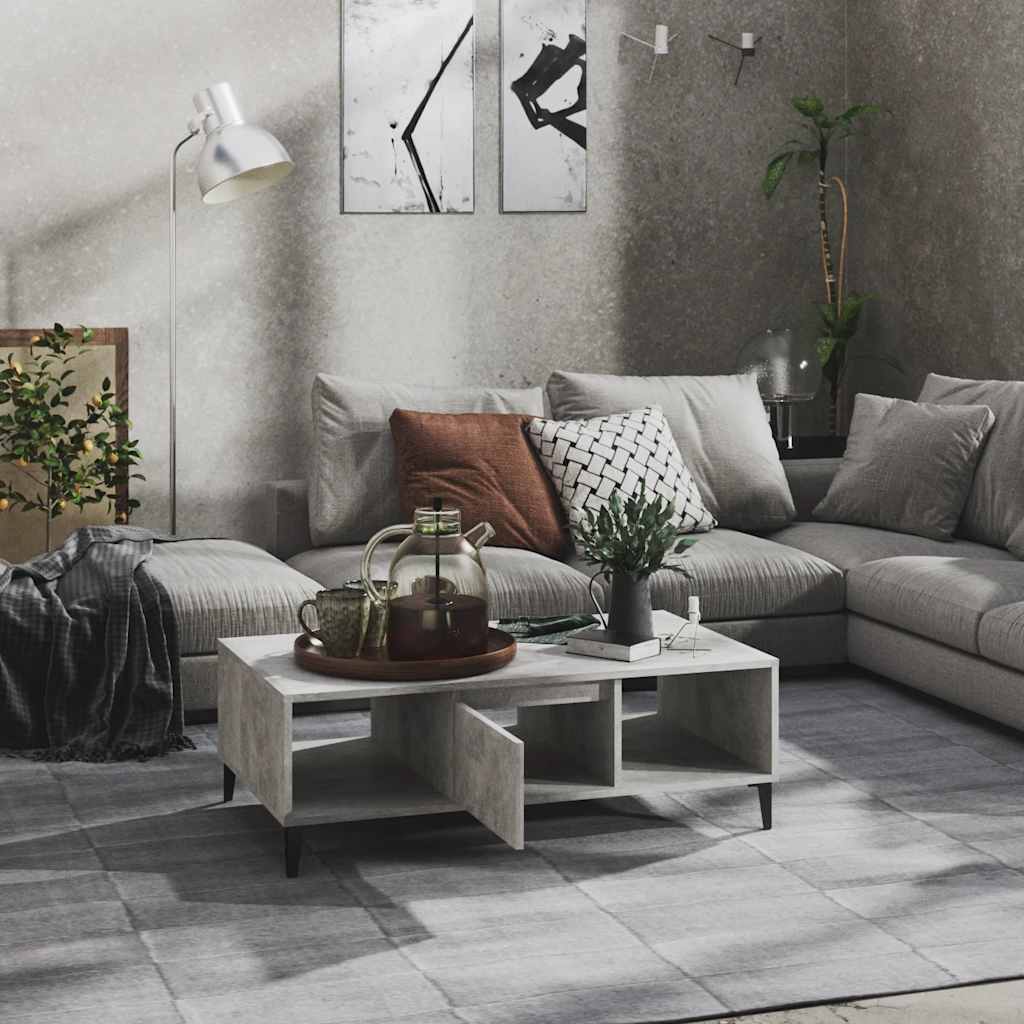 Tavolino Salotto Grigio Cemento 103,5x60x35cm Legno Multistrato | homemem39