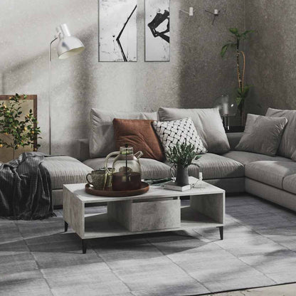 Tavolino Salotto Grigio Cemento 103,5x60x35cm Legno Multistrato | homemem39