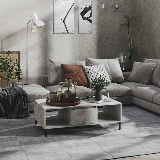 Tavolino Salotto Grigio Cemento 103,5x60x35cm Legno Multistrato | homemem39