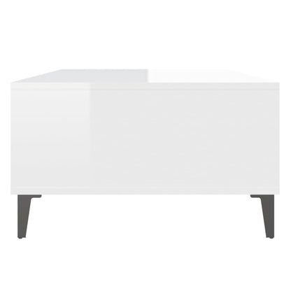 Tavolino Salotto Bianco Lucido 103,5x60x35 cm Legno Multistrato | homemem39