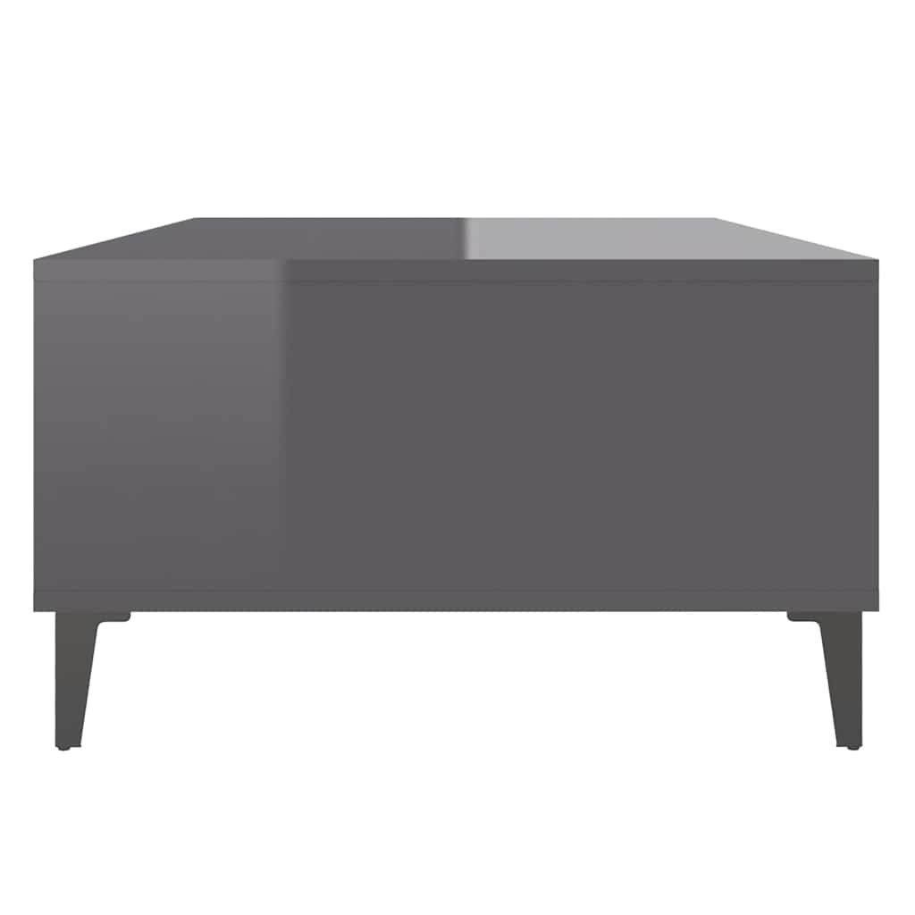 Tavolino Salotto Grigio Lucido 103,5x60x35cm Legno Multistrato | homemem39