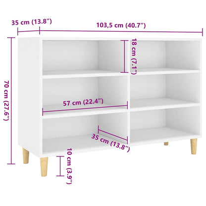 Credenza Bianca 103,5x35x70 cm in Legno Multistrato
