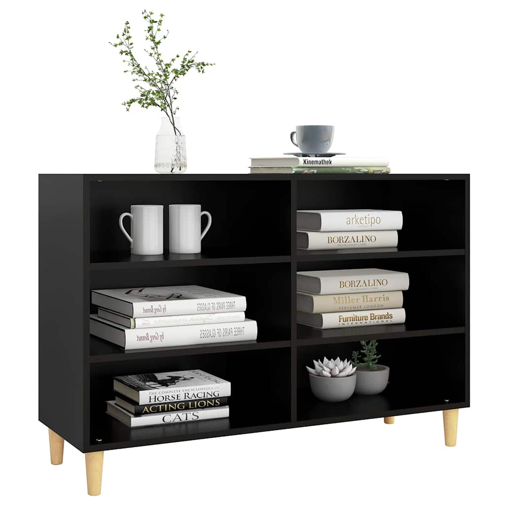 Credenza Nera 103,5x35x70 cm in Legno Multistrato | homemem39