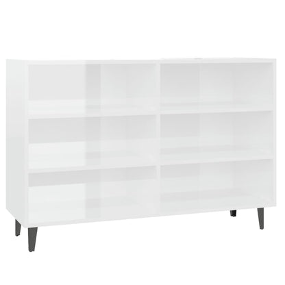 Credenza Bianco Lucido 103,5x35x70 cm in Legno Multistrato - homemem39