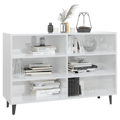 Credenza Bianco Lucido 103,5x35x70 cm in Legno Multistrato - homemem39