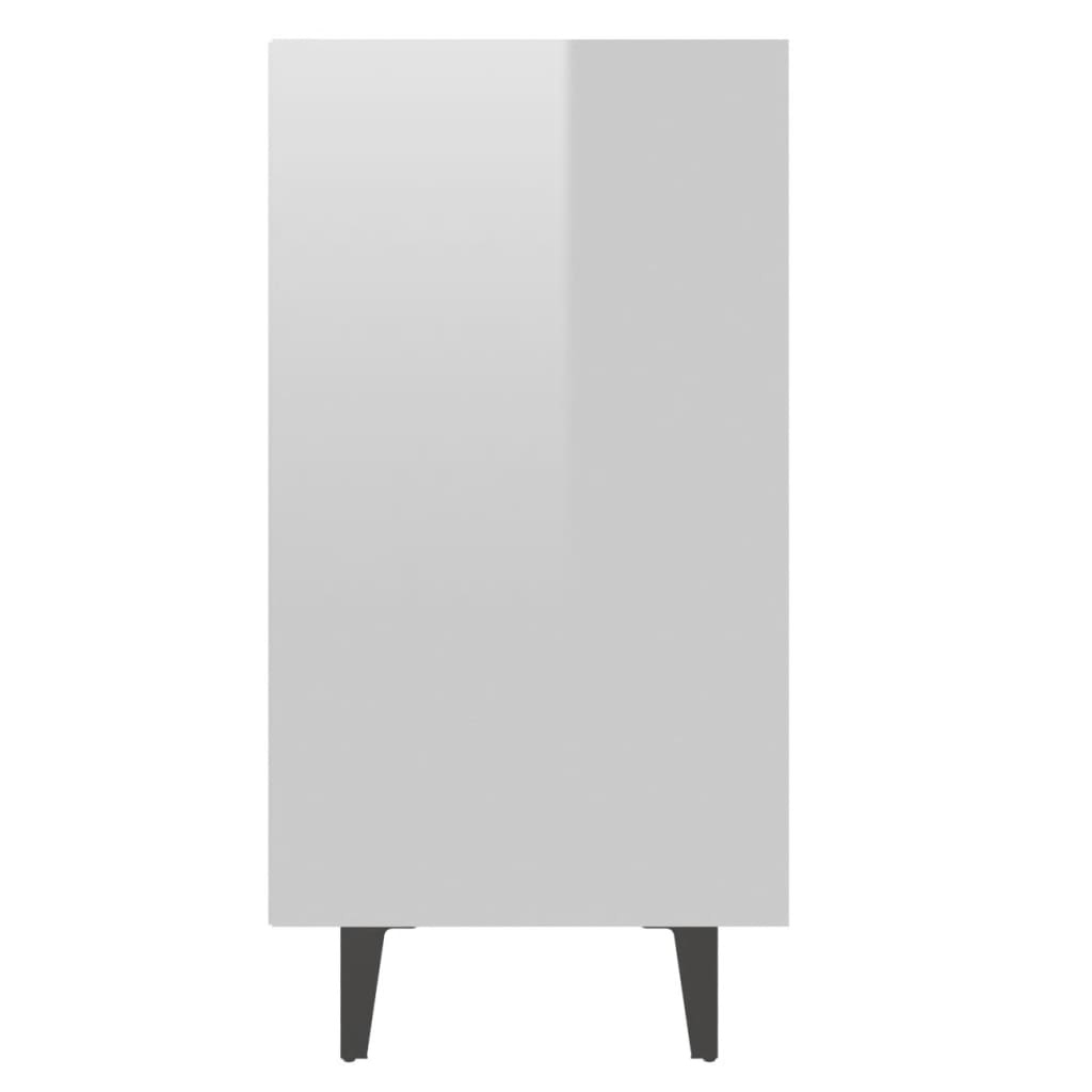 Credenza Bianco Lucido 103,5x35x70 cm in Legno Multistrato - homemem39