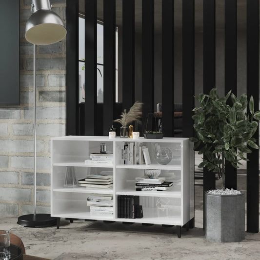Credenza Bianco Lucido 103,5x35x70 cm in Legno Multistrato - homemem39