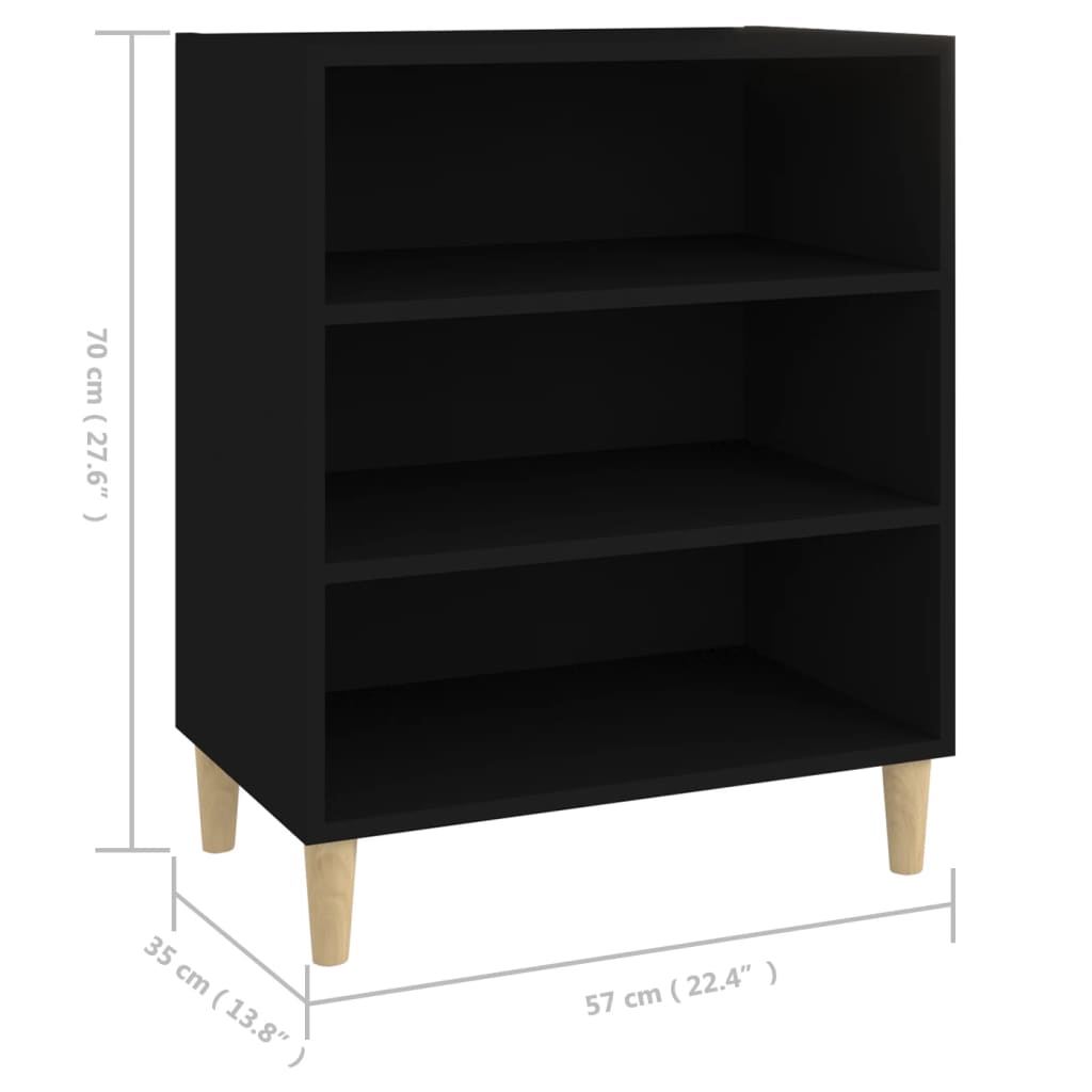 Credenza Nera 57x35x70 cm in Legno Multistrato - homemem39