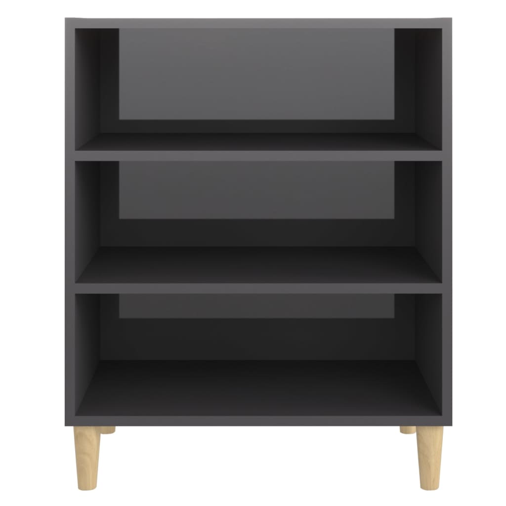 Credenza Grigio Lucido 57x35x70 cm in Legno Multistrato