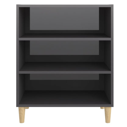 Credenza Grigio Lucido 57x35x70 cm in Legno Multistrato