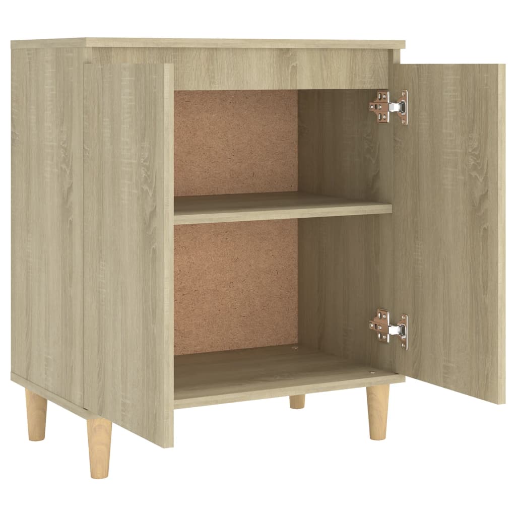 Credenza con Gambe Legno Massello Sonoma 60x35x70cm Multistrato - homemem39