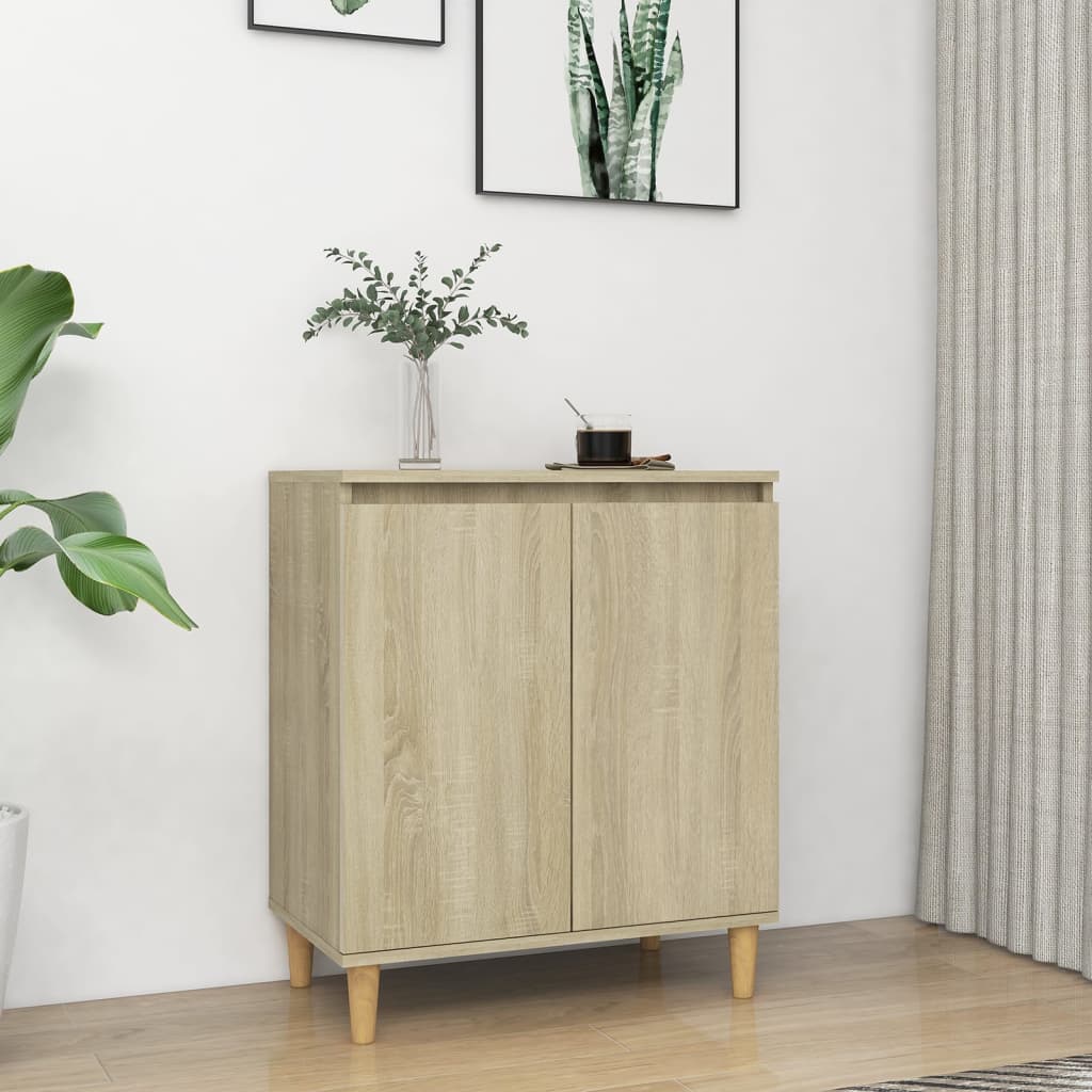 Credenza con Gambe Legno Massello Sonoma 60x35x70cm Multistrato - homemem39