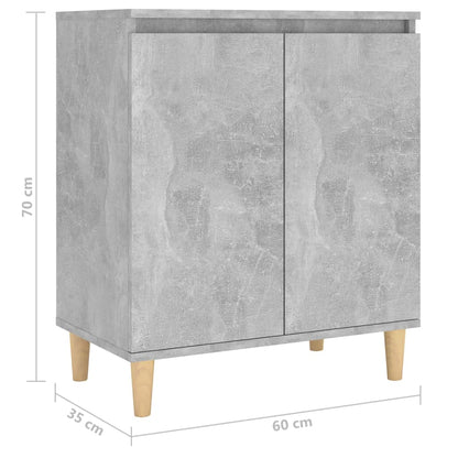 Credenza Gambe Massello Grigio Cemento 60x35x70cm Multistrato - homemem39