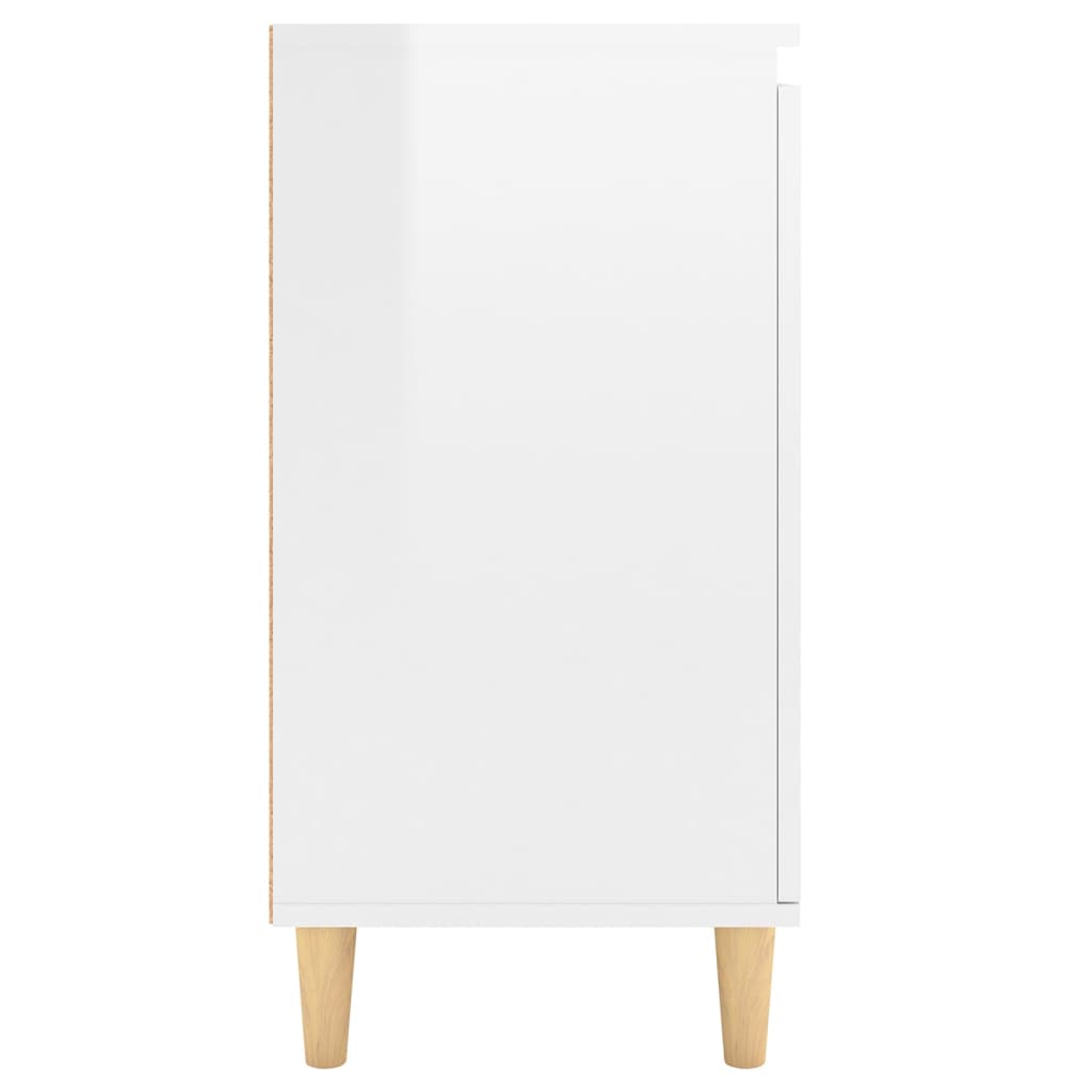 Credenza Gambe Massello Bianco Lucido 60x35x70cm Multistrato - homemem39