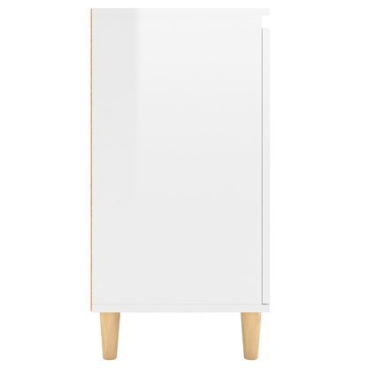 Credenza Gambe Massello Bianco Lucido 60x35x70cm Multistrato - homemem39
