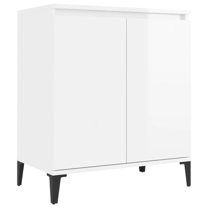 Credenza Bianco Lucido 60x35x70 cm in Legno Multistrato - homemem39