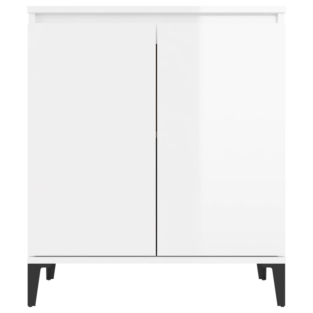 Credenza Bianco Lucido 60x35x70 cm in Legno Multistrato - homemem39