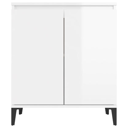 Credenza Bianco Lucido 60x35x70 cm in Legno Multistrato - homemem39