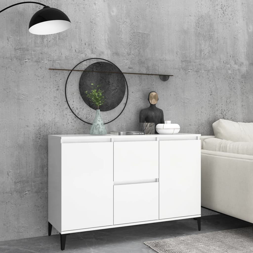 Credenza Bianca 102x35x70 cm in Legno Multistrato - homemem39