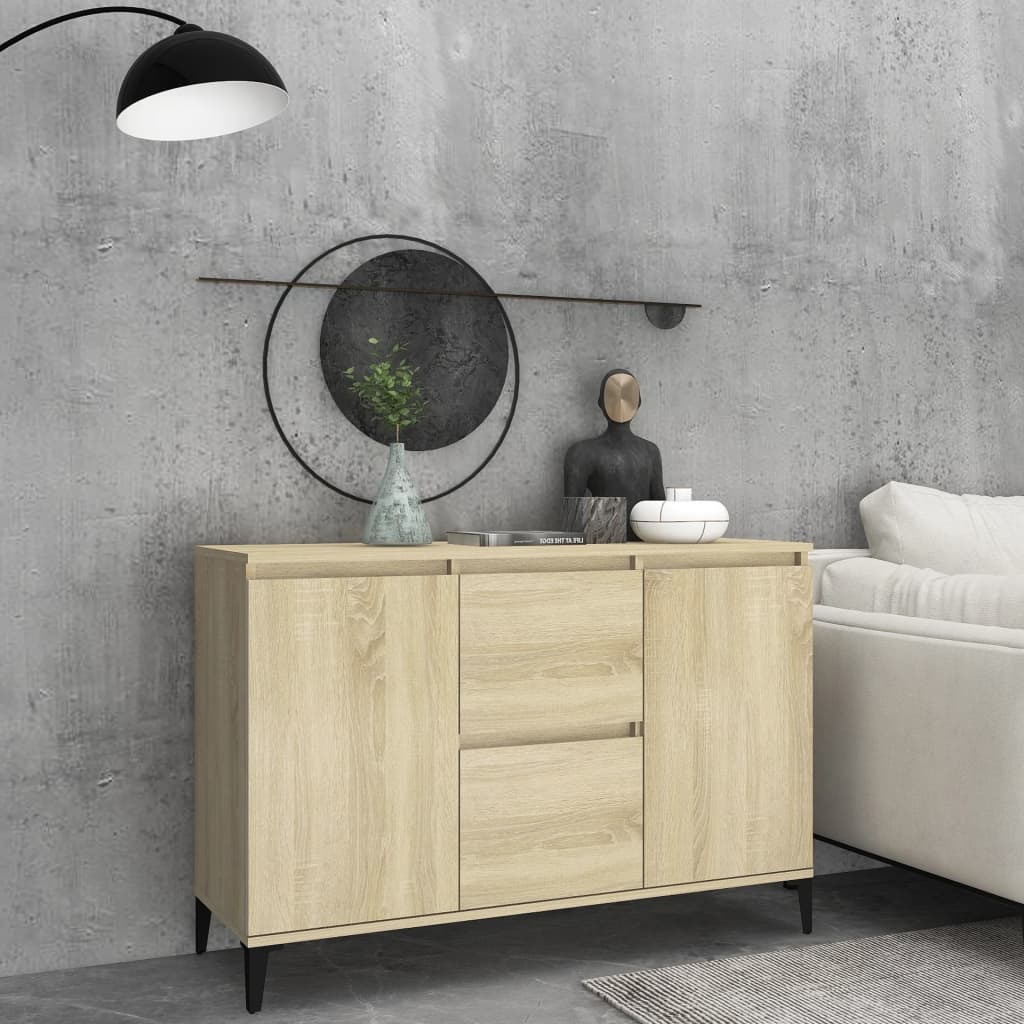 Credenza Rovere Sonoma 102x35x70 cm in Legno Multistrato - homemem39