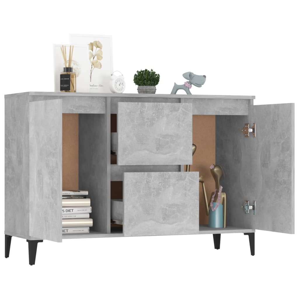 Credenza Grigio Cemento 102x35x70 cm in Legno Multistrato - homemem39