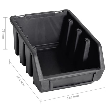 Kit Contenitori 96 pz con Pannelli a Parete Rosso e Nero | homemem39