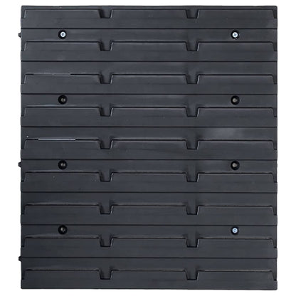 Kit Contenitori 128 pz con Pannelli a Parete Blu e Nero | homemem39