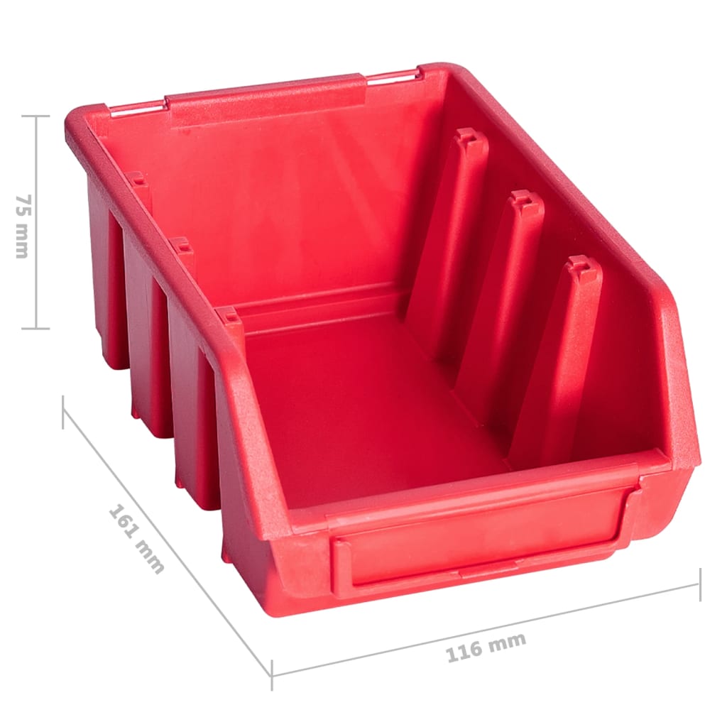 Kit Contenitori 39 pz con Pannelli a Parete Rosso e Nero | homemem39