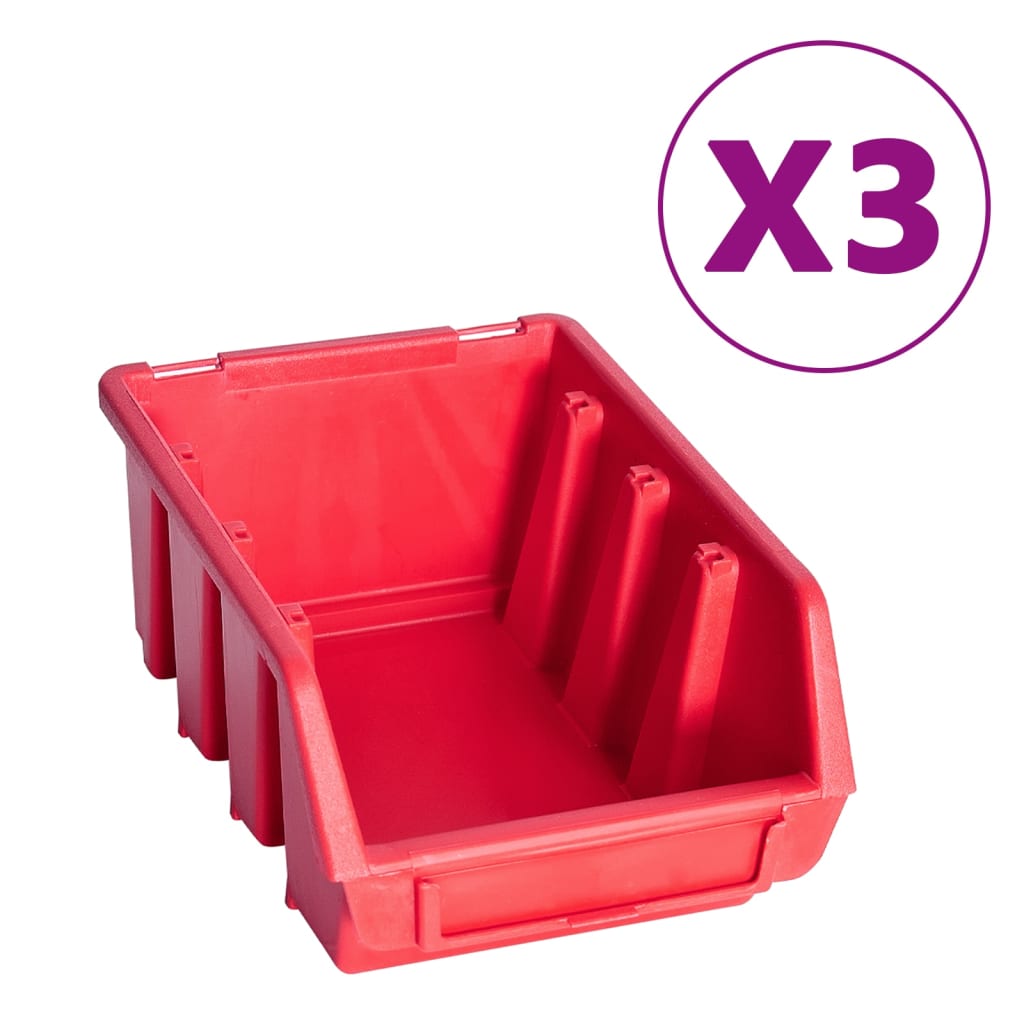 Kit Contenitori 34 pz con Pannelli a Parete Rosso e Nero | homemem39