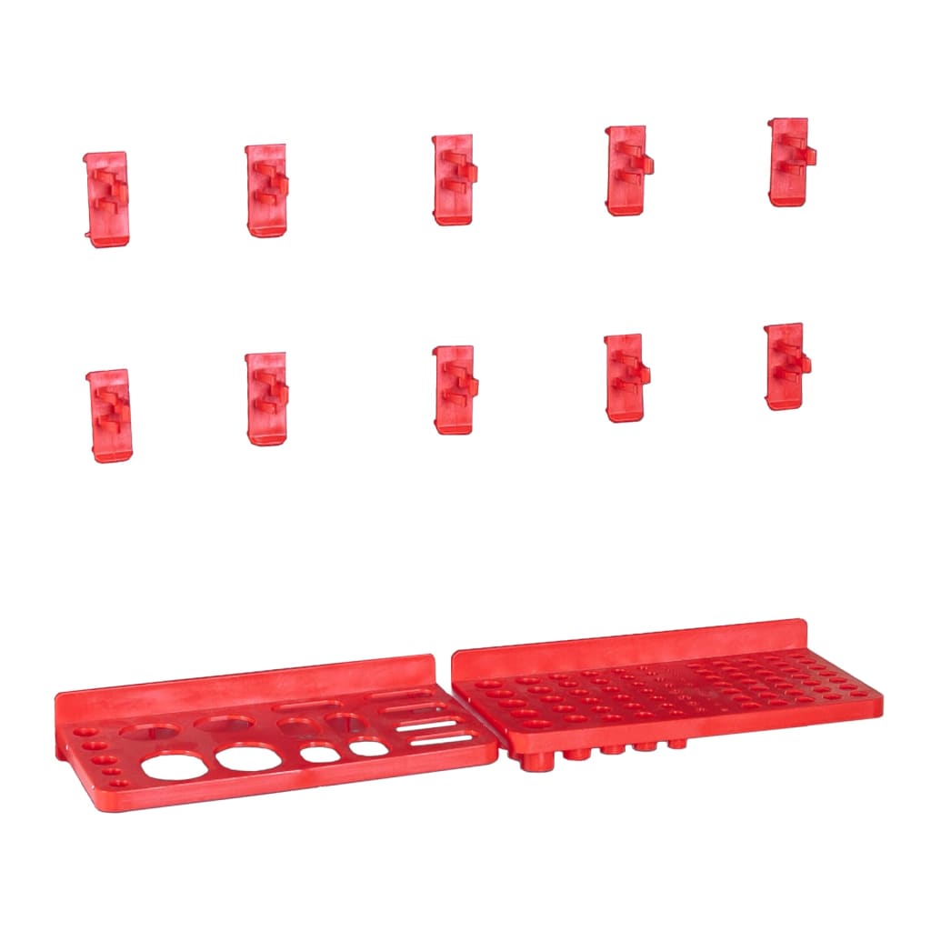Kit Contenitori 34 pz con Pannelli a Parete Rosso e Nero | homemem39