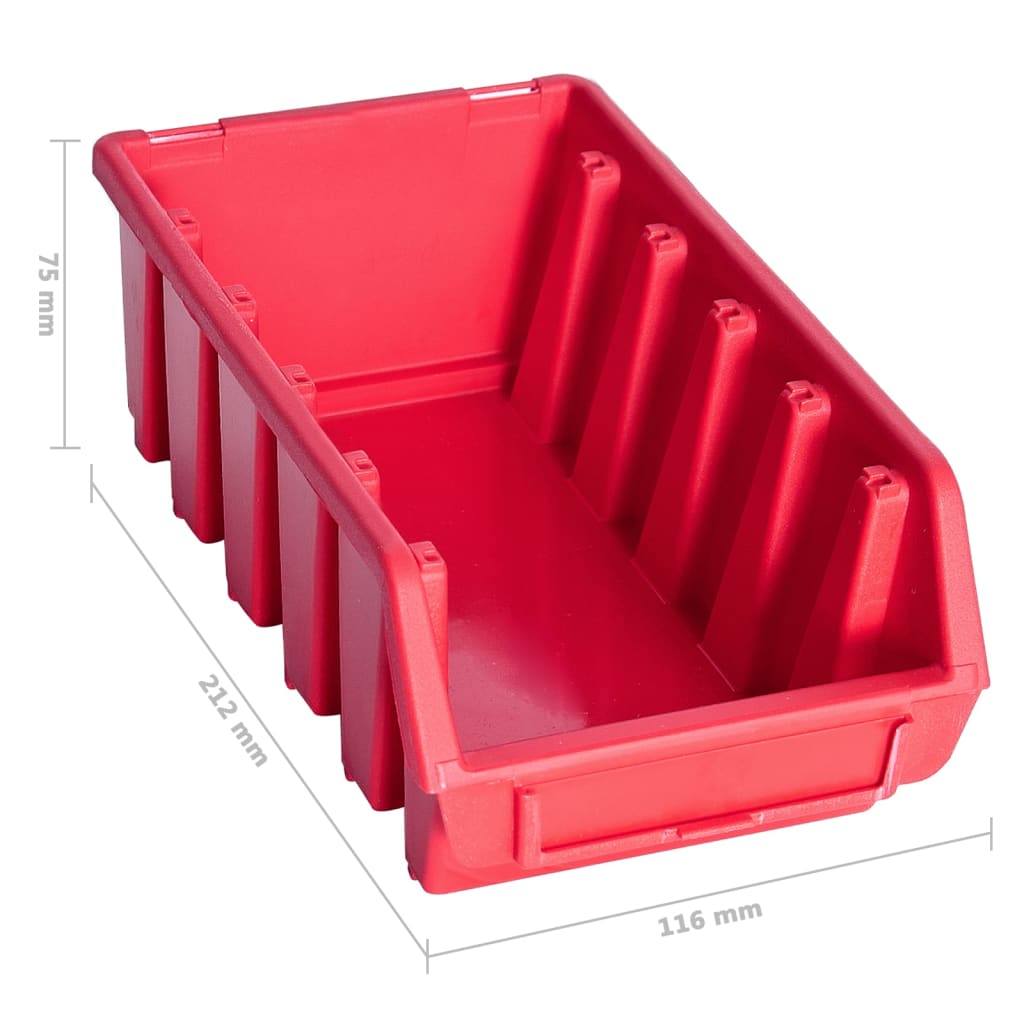 Kit Contenitori 80 pz con Pannelli a Parete Rosso e Nero | homemem39