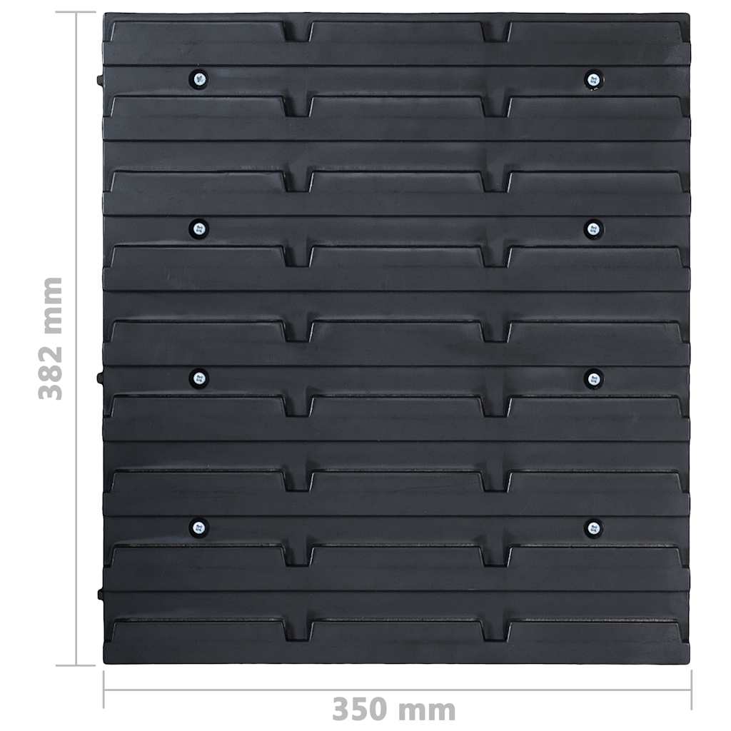 Kit Contenitori 136 pz con Pannelli a Parete Rosso e Nero | homemem39