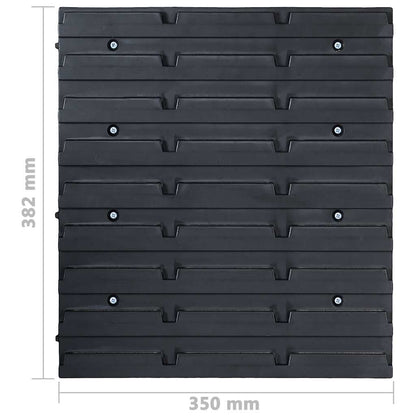Kit Contenitori 136 pz con Pannelli a Parete Rosso e Nero | homemem39