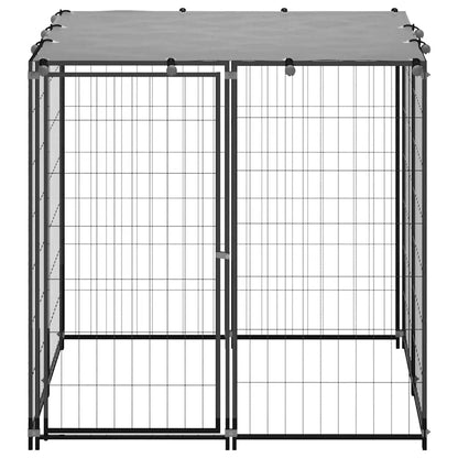 Gabbia per Cani Nera 110x110x110 cm in Acciaio | homemem39