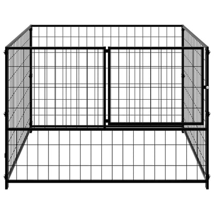 Gabbia per Cani Nera 100x100x70 cm in Acciaio