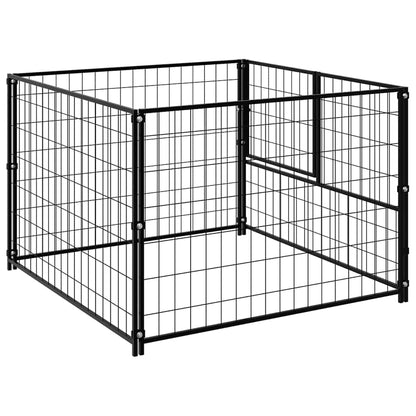 Gabbia per Cani Nera 100x100x70 cm in Acciaio | homemem39
