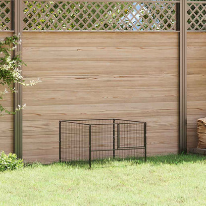 Gabbia per Cani Nera 100x100x70 cm in Acciaio | homemem39