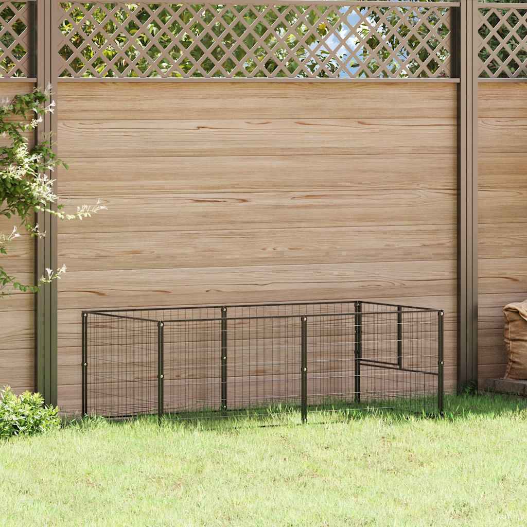 Gabbia per Cani Nera 200x100x70 cm in Acciaio | homemem39