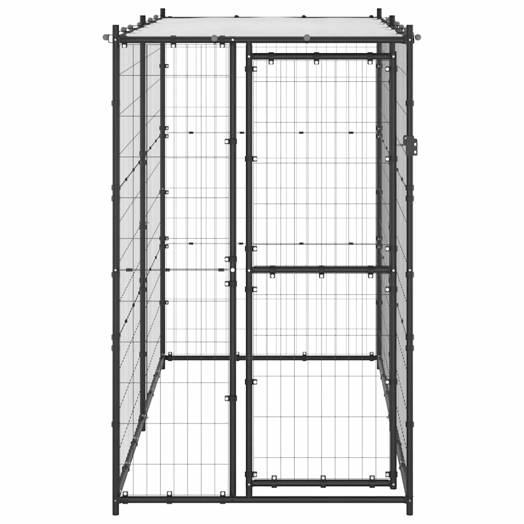 Gabbia per Cani da Esterno in Acciaio con Tetto 110x220x180 cm | homemem39