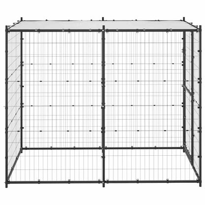 Gabbia per Cani da Esterno in Acciaio con Tetto 110x220x180 cm - homemem39