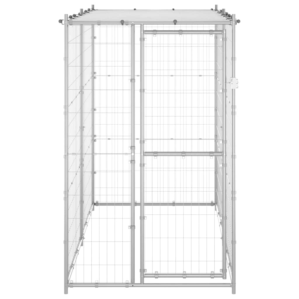 Gabbia per Cani da Esterno in Acciaio con Tetto 110x220x180 cm | homemem39