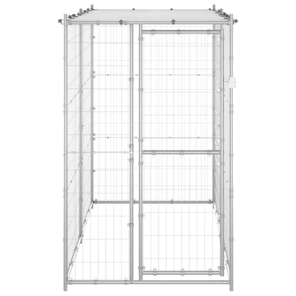 Gabbia per Cani da Esterno in Acciaio con Tetto 110x220x180 cm | homemem39