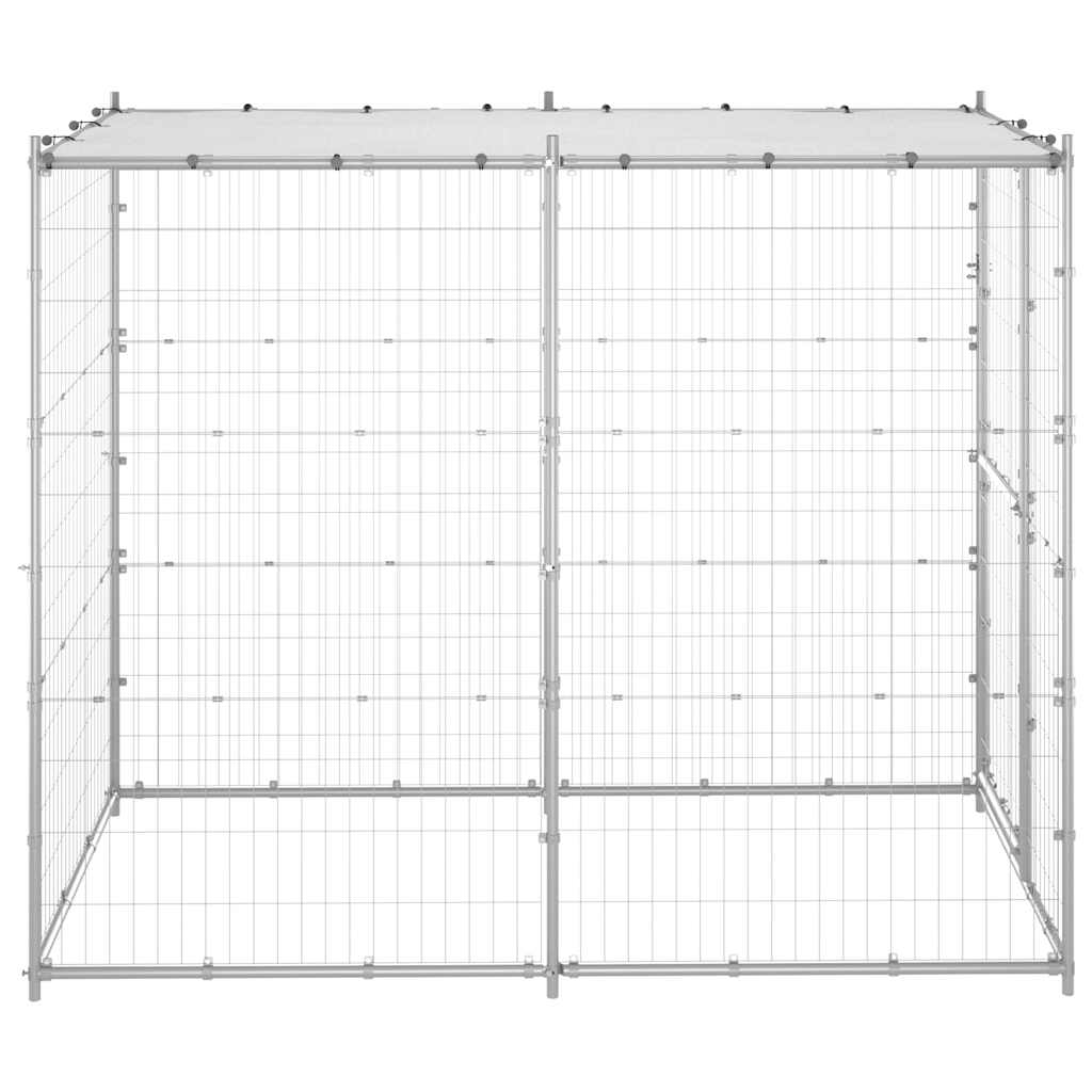 Gabbia per Cani da Esterno in Acciaio con Tetto 110x220x180 cm | homemem39