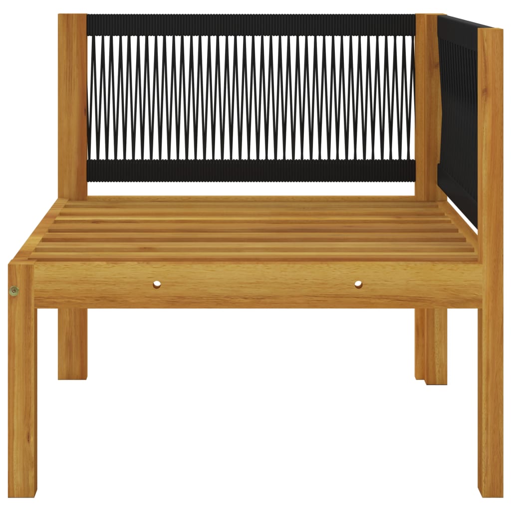 Panca da giardino a 2 posti con cuscini in legno di acacia e corda - homemem39