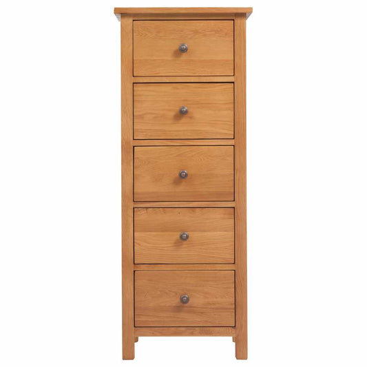 Cassettiera Alta 45x32x110 cm in Legno Massello di Rovere