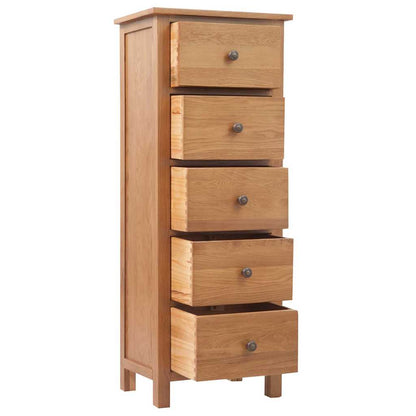 Cassettiera Alta 45x32x110 cm in Legno Massello di Rovere