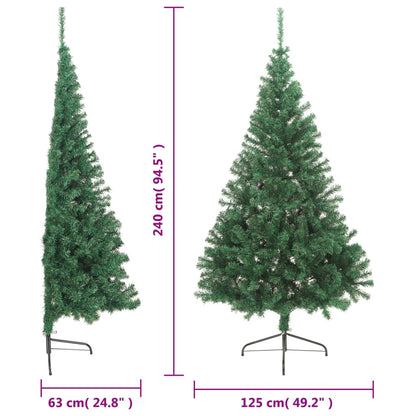 Albero di Natale Artificiale Metà con Supporto Verde 240 cm PVC