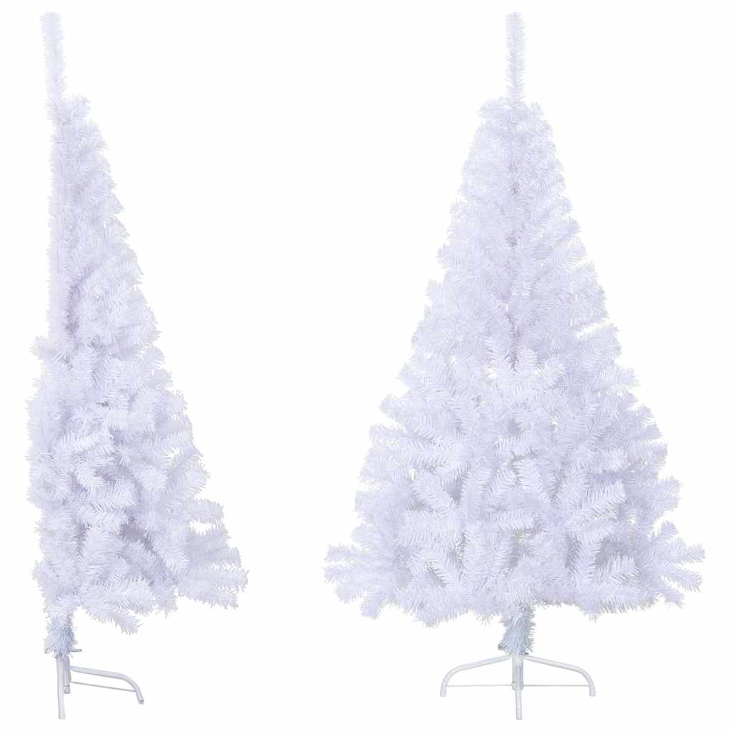 Albero di Natale Artificiale Metà con Supporto Bianco 150cm PVC | homemem39
