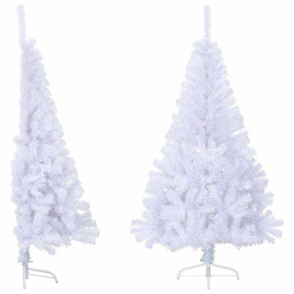 Albero di Natale Artificiale Metà con Supporto Bianco 150cm PVC | homemem39
